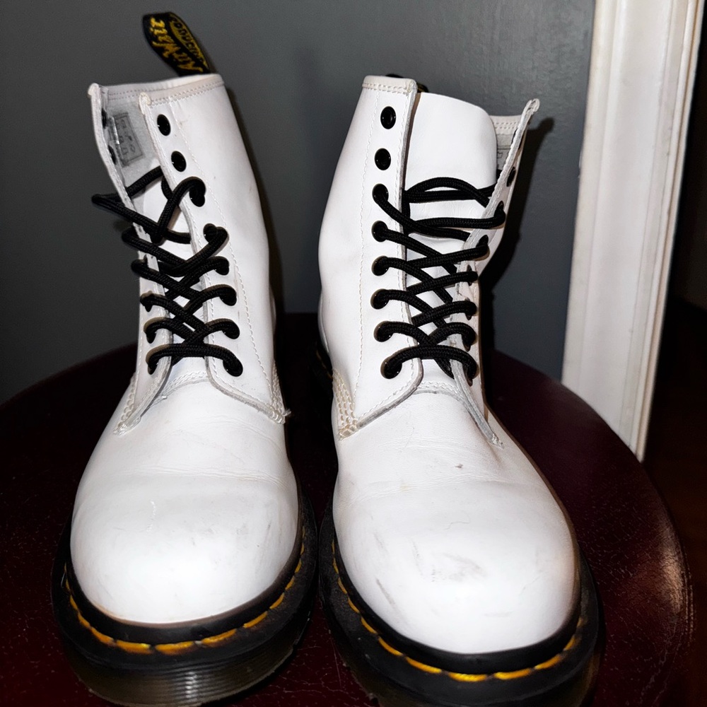 Dr. Martens Black and White Combat Boots